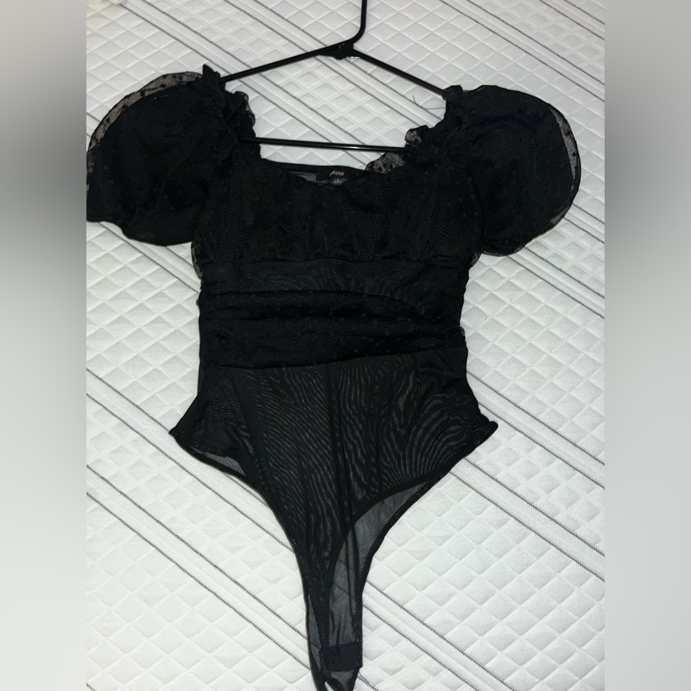Black sheer bodysuit